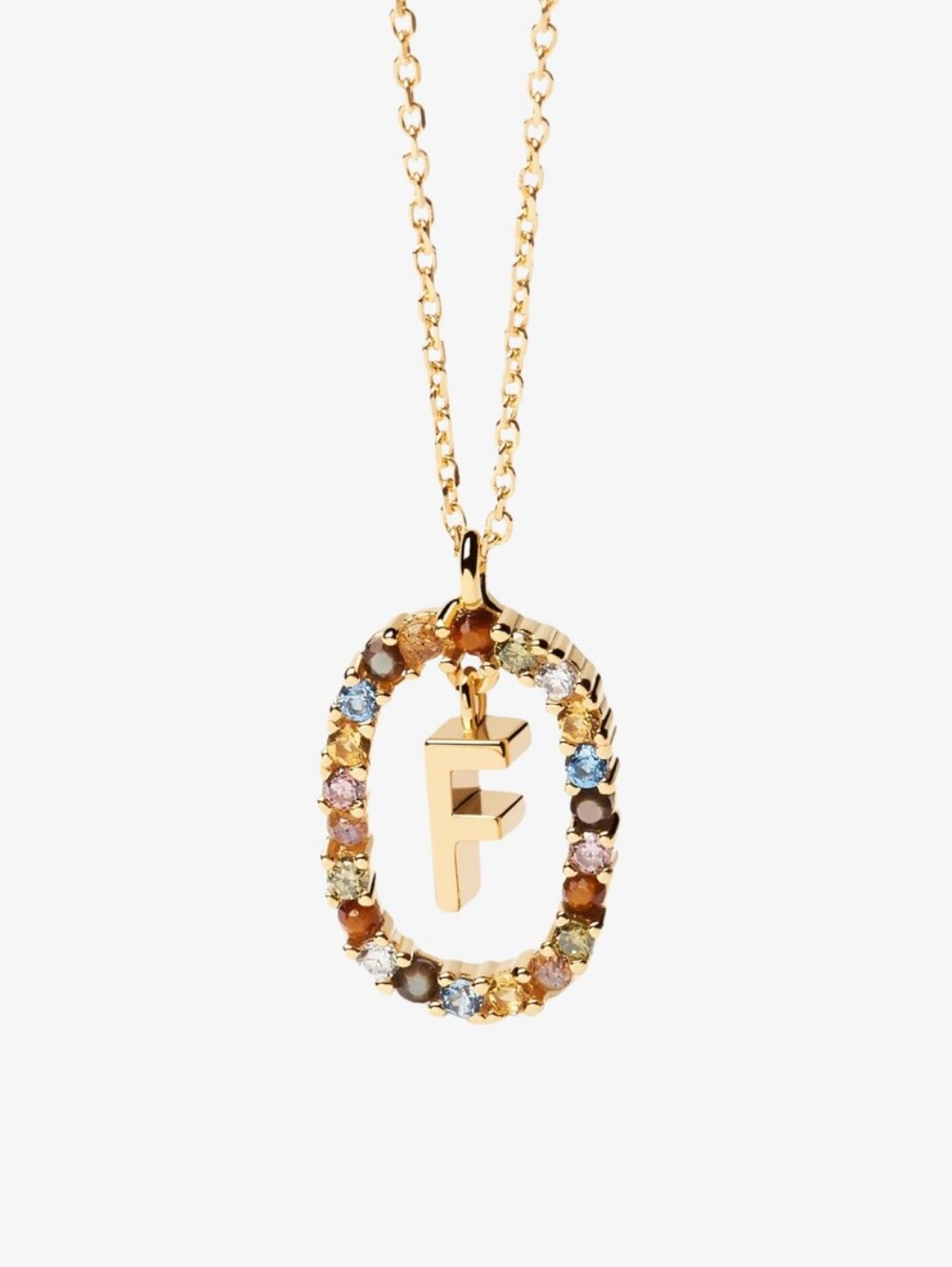 PDPAOLA Letter F Necklace sterling silver S925